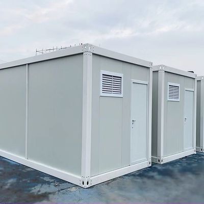 Плоский контейнер Дом-офис Префабрикованный контейнер с PVC скользящим окном