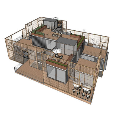 Быстрый монтаж Prefab Container House с PVC Сдвижные окна свет аксессуары