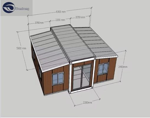 Отель расширяемый плоский контейнерный дом с PVC-сдвижным окном 20ft 30ft 40ft